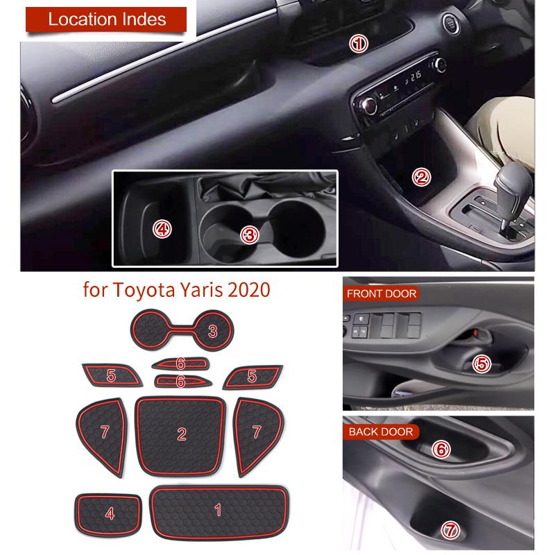 Smabee Kaymaz Kapı Yuvası Bardak Matı Toyota Yaris GR 2020 2024 KSP210 MXPA1 MXPH1 Kauçuk Altlık Araba Kapısı Pedi Mat Aksesuarları