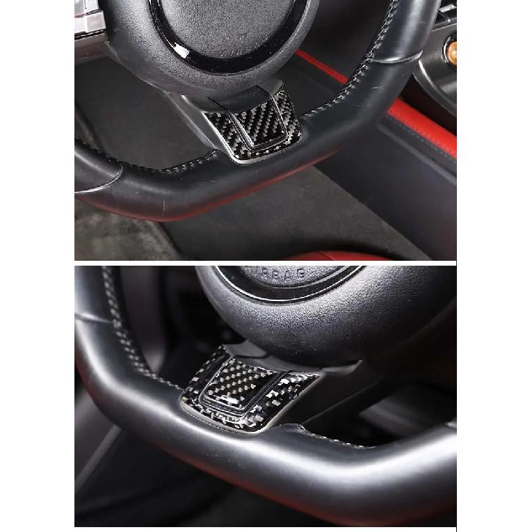 For Jaguar F-TYPE 2013-2022 Soft Carbon Fiber Car Steering Wheel Decorative Sticker Car Interior Accessories