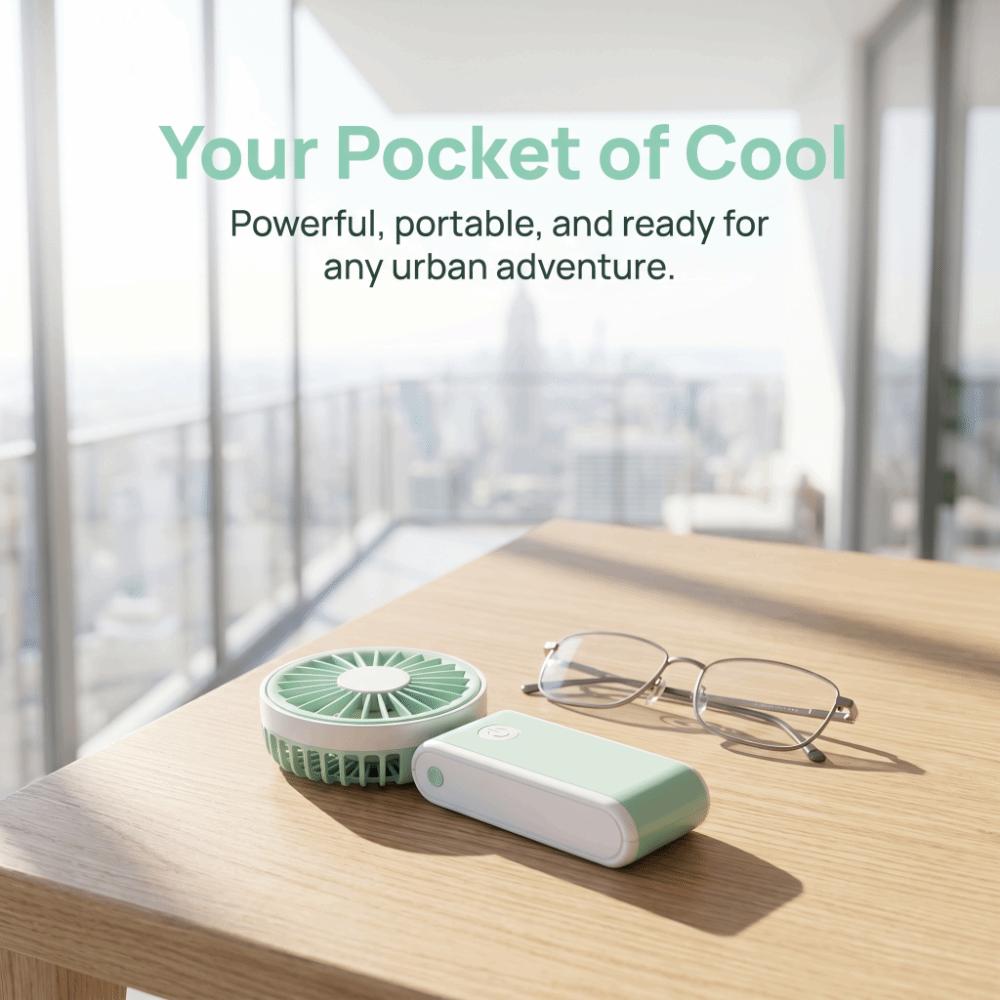 3 Speeds Handheld Mini Fan Quiet Operation Personal Cooling Fan for 3.7V500MAh Desktop Use