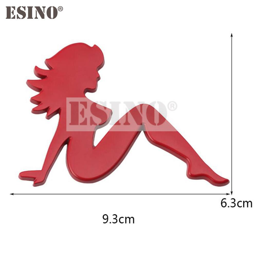 Car Styling 3D Metal Chrome Zinc Alloy Emblem Sexy Girl Car Badge Body Trunk Fender Adhensive Emblem Auto Accessory