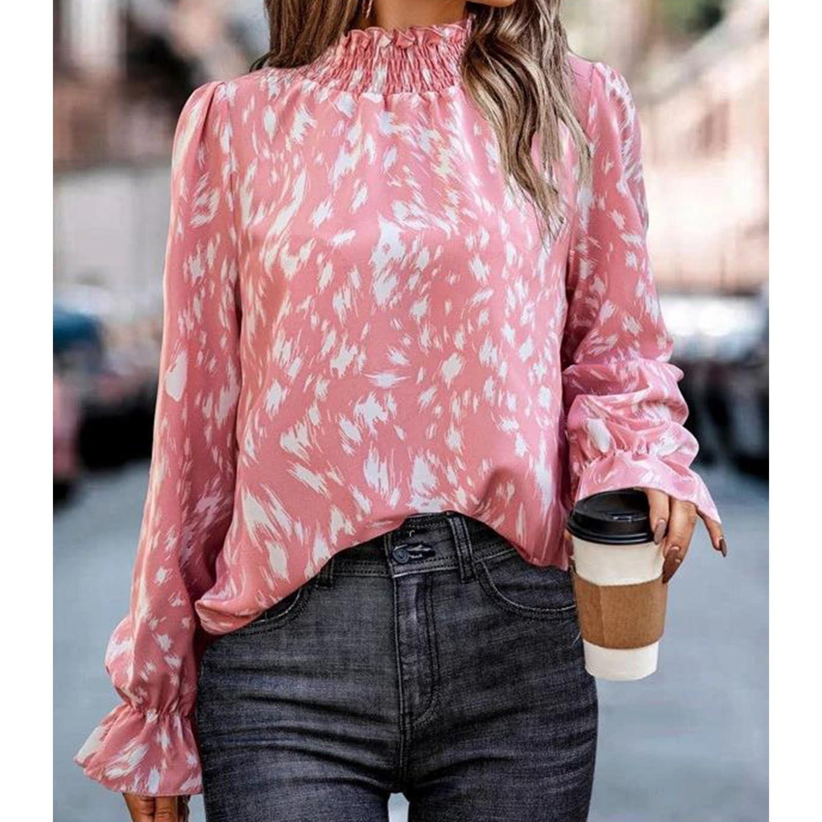 

Осенне-зимний свитер с длинными рукавами и полувысоким воротником, универсальная женская одежда, нижняя одежда, верхняя одежда, рубашка для женщин XL розовый