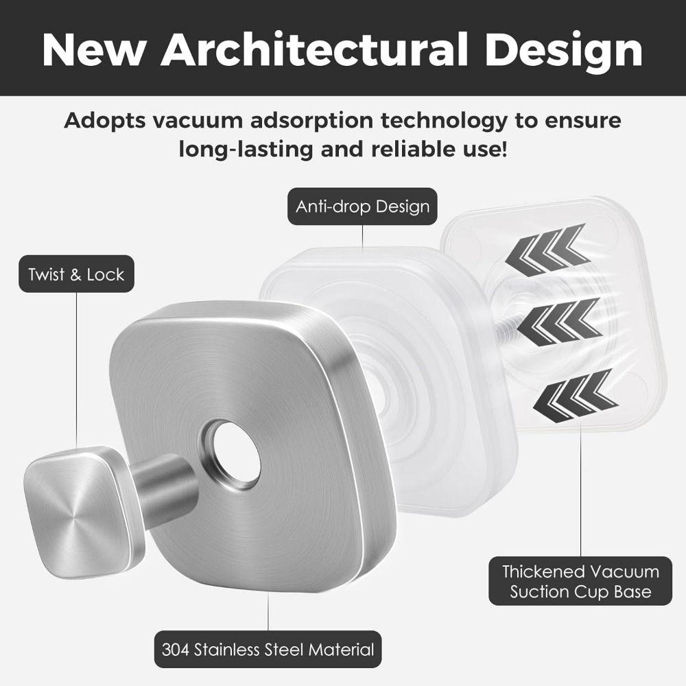 Waterproof Suction Cup Hooks Wall Mount Shower Wall Hanger Strong Suction Cup Holder  Mirrors