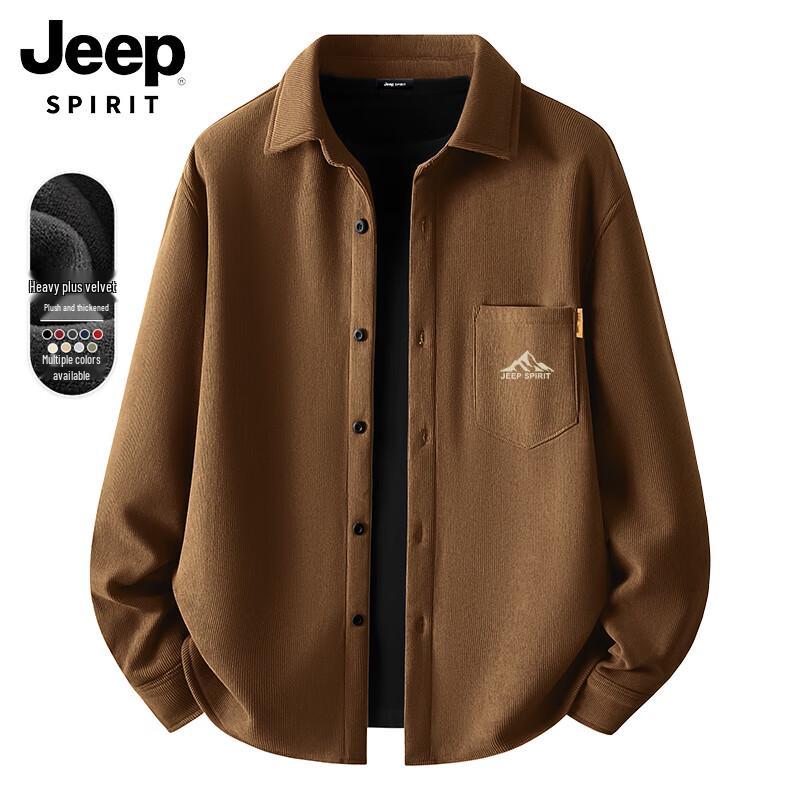 

JEEP SPIRIT Men s Fleece-Lined Corduroy Long-Sleeve Shirt 3XL