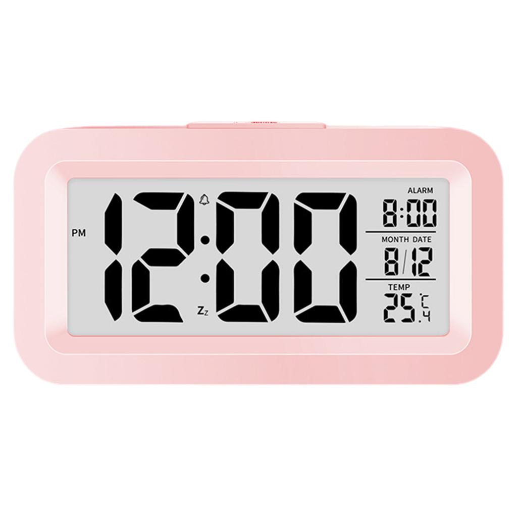 Mini Digital Alarm Clock Temperature Date Battery-powered Children's Creative 12/24h Mute Bedside Electronic Lcd Clock Gift