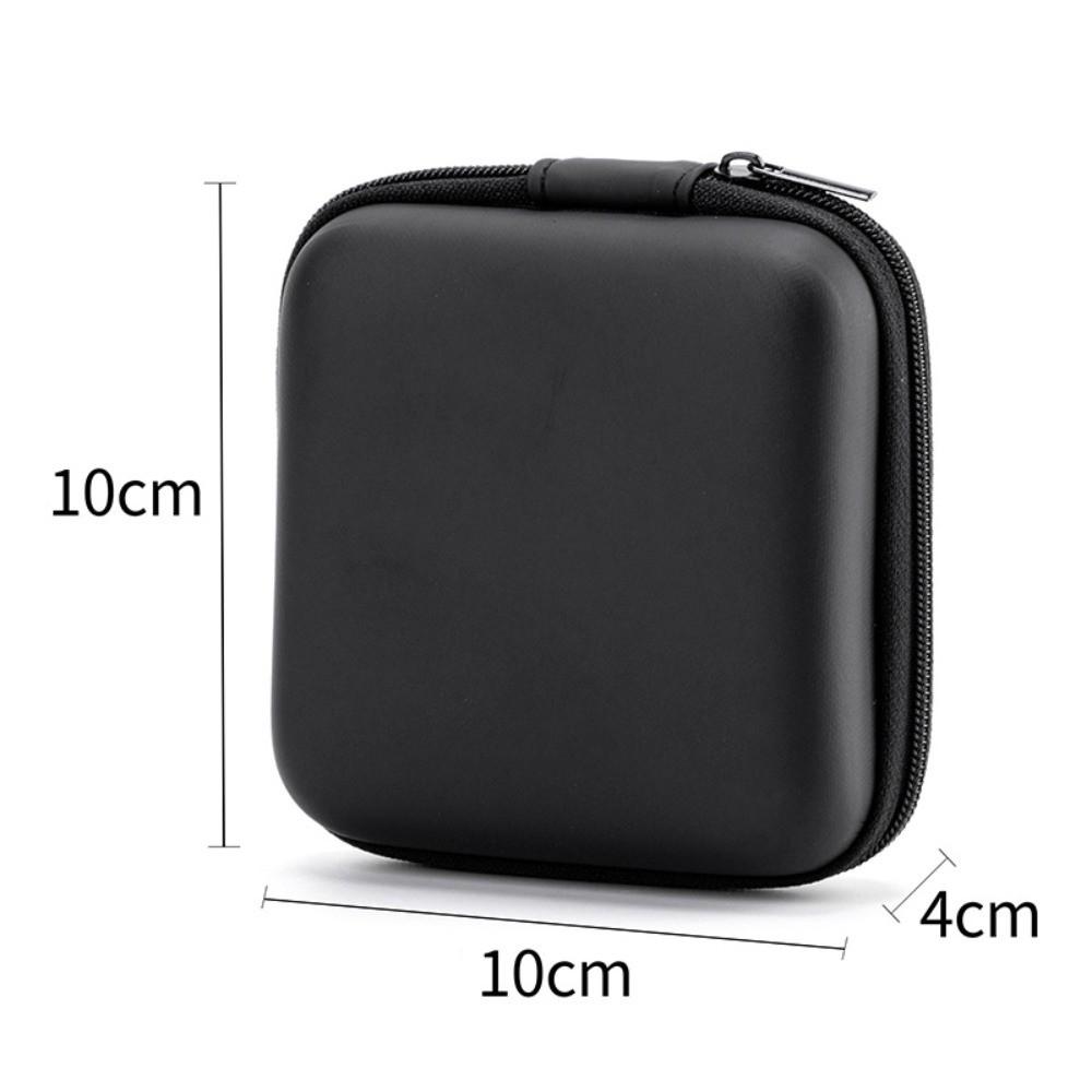 Durable Mini EVA Storage Box Black Portable Pouch Carrying Bag Zipper Earphone Case for Earphone