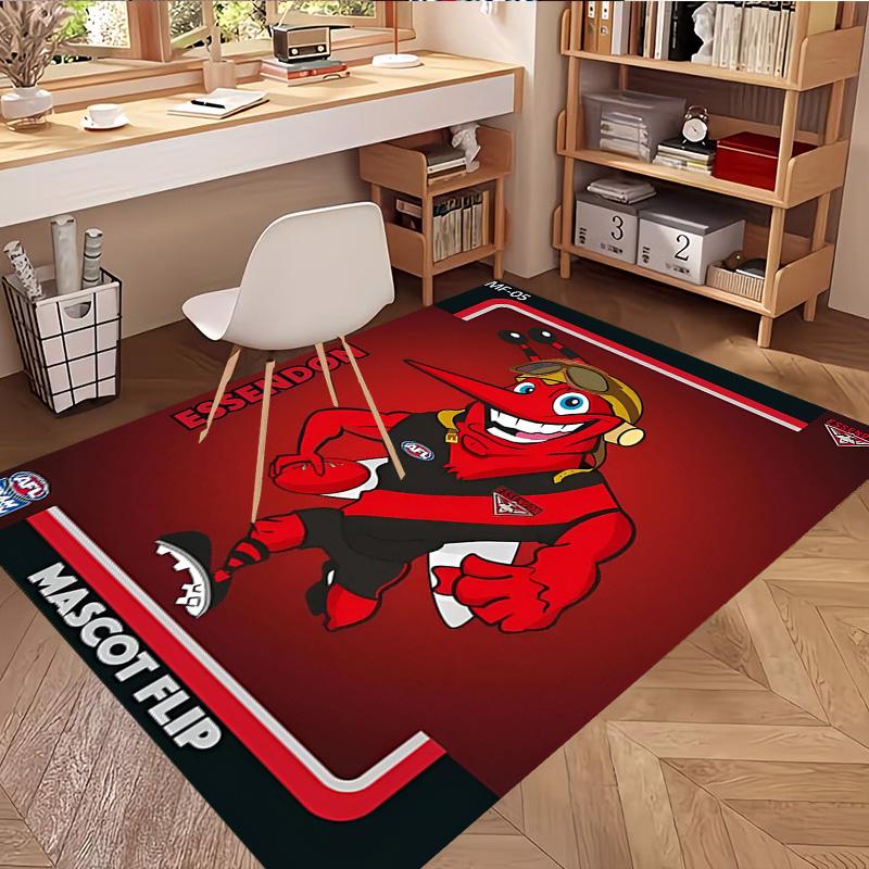 Essendon Football Print Rug, Washable Floor Carpet, For Entryway Dorm Laundry Room Office Study, Home Decor Birthday Christmas Gift