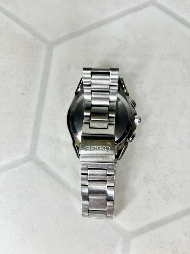 [USED] Radio-controlled solar watch, rare, Seiko Brightz big calendar