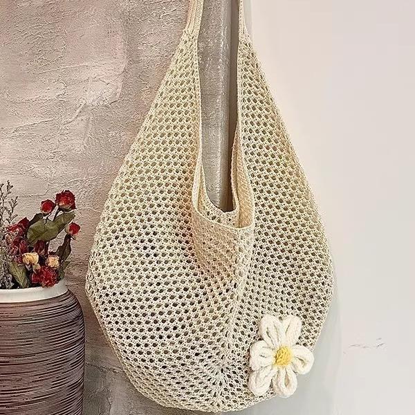 Summer Hand-woven Bags Women's New Shoulder Bags Large-capacity Tote Bags Beach Vacation Bags