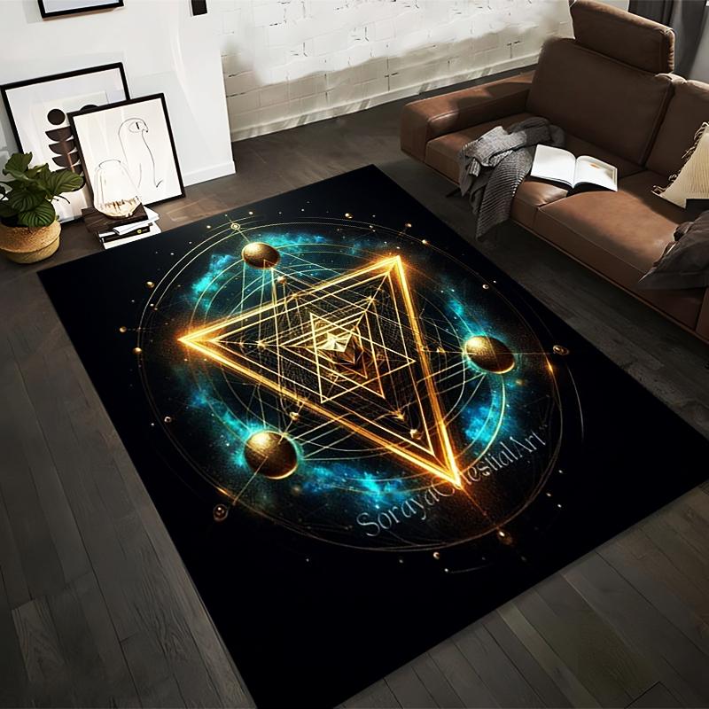 "Geometric Cosmic Art Rug" Non-slip rug suitable for living room and bedroom sofas