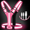 Gilet da corsa a LED Ricaricabile USB Riflettente Luminoso Strisce Riflettenti Alta Visibilità Corsa Notturna Abbigliamento da Ciclismo Fascia Elastica