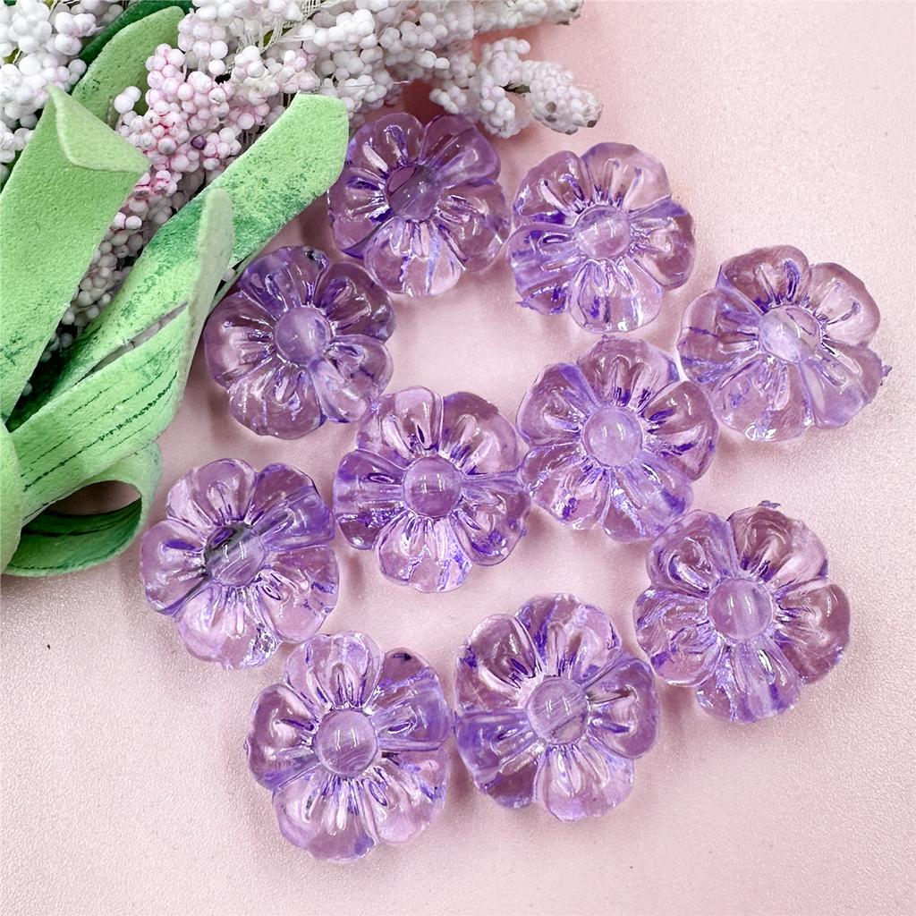 19.3mm Handmade Material DIY Fashion Acrylic Crystal Earrings Transparent Accessories Plum Blossom 10Pcs Loose Beads Bracelet Accessories