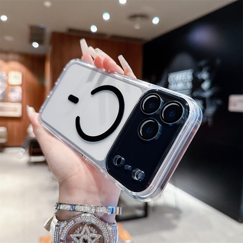 Camera Protector Transparent Phone Cases For iPhone 17 Pro Max Air 14 15 Plus 13 16 Pro For Magsafe Wireless Charging Back Cover
