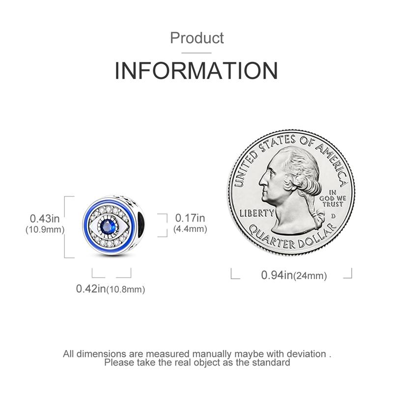 Charms Original Copper Blue Zircon Eyes Religion Beads Fit Bracelet Women Jewelry Diy Fine Gift Accessory