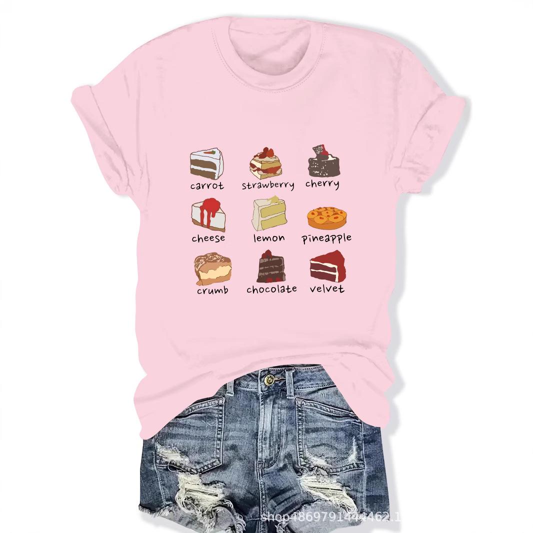 

Women s Fashion Round Neck T-Shirt Medium рожевий