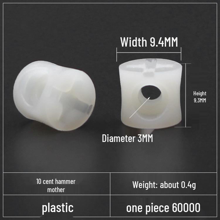 Yingya Two-in-One Plastic Hammer Nut & Cross Hole Connector for Furniture