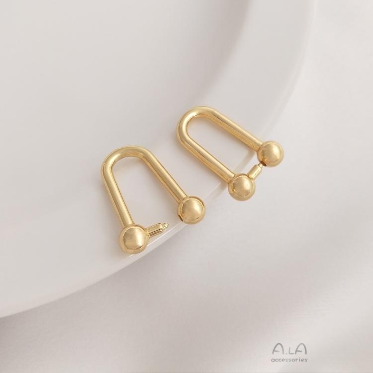 14K Gold-Filled U-förmiger Schmuckverschluss für DIY-Ohrringe, Halsketten und Anhänger