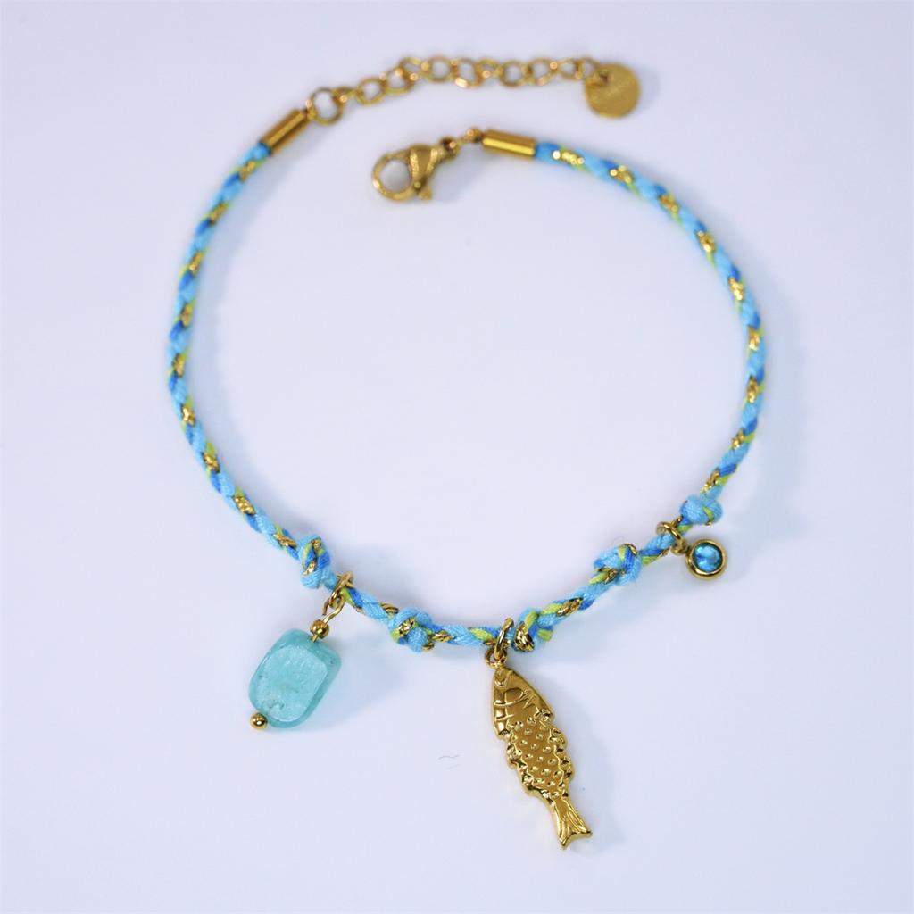 Colored Braided Titanium Steel Bracelet with Ins Style, Light Luxury, Dopamine High-end Feel, Gold-plated Color Retention