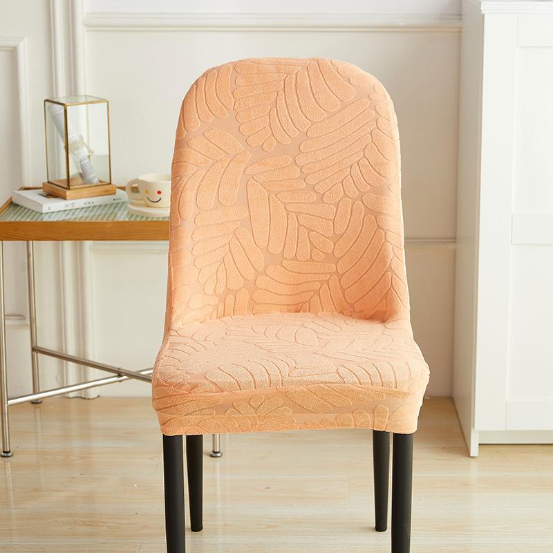 Jacquard Curved Chair Cover All-Inclusive Armless Dining Chair Protective Cover Home Simple Modern Large Round Stool Cover