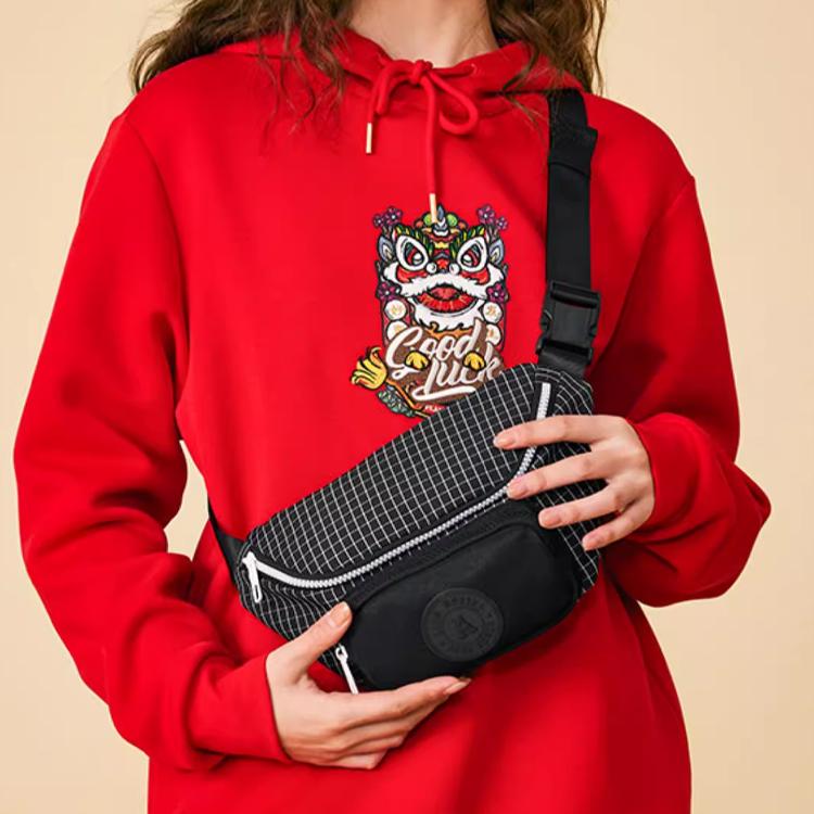 New Anta Life Collection Fabric Shoulder Bag, Crossbody Bag, Sling Bag Regular Unisex Black 192318131-1