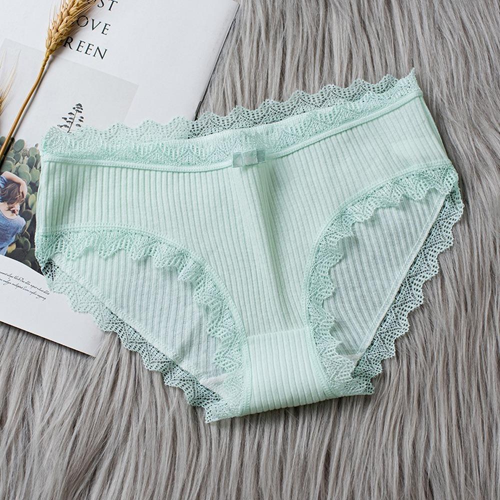 Dámské sexy krajkové bezešvé kalhotky Dámské prodyšné spodní prádlo z čisté bavlny