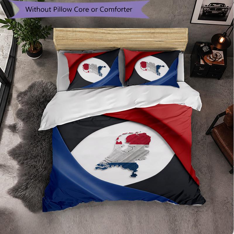 Set Biancheria da Letto 3 Pezzi con Motivo Calcio Olandese Morbida Copripiumino in Microfibra con Federe per Camera da Letto