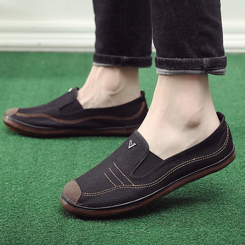 

Spring and autumn rubber shoes canvas shoes casual shoes breathable men s labor shoes one pedal cloth shoes 46