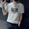 Design-sensory Embroidered Short-sleeved Men's Tiger Leopard Head Trendy Brand Half-sleeved T-shirt