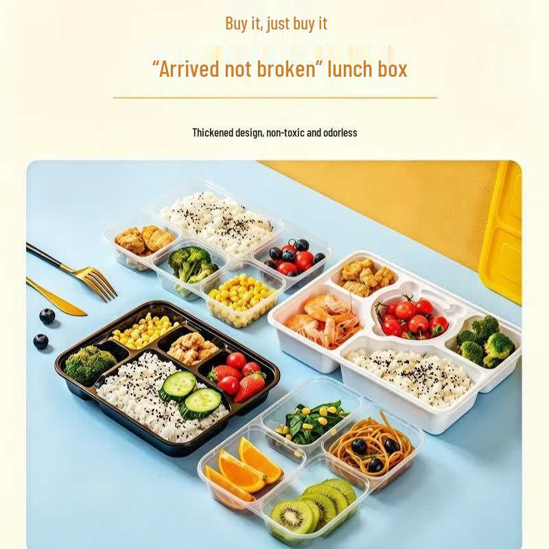 Xinmu Zun Disposable Thickened 5-Compartment Meal Boxes