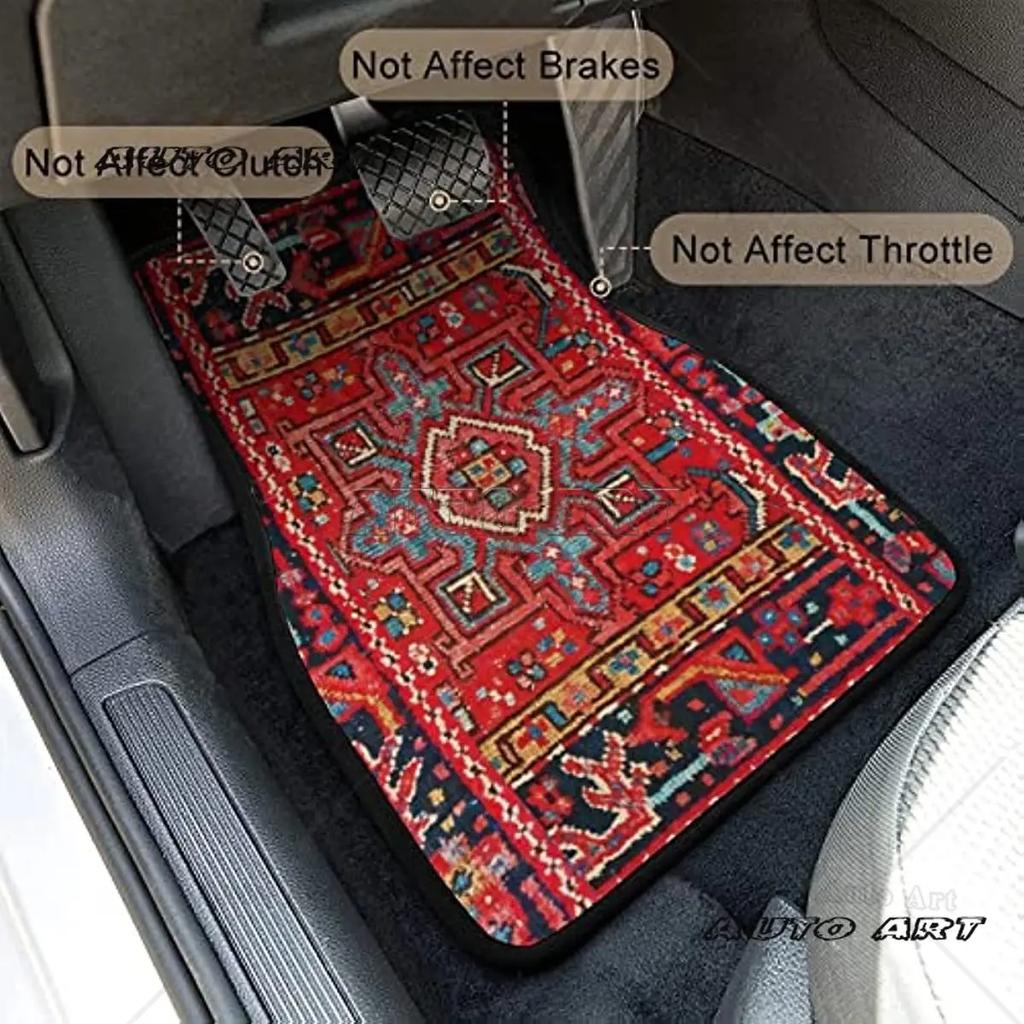 Set di 4 Tappetini per Pavimento Auto Design Tappeto Persiano Tappetini Interni Auto Resistenti Tappeti Anteriori e Posteriori per Auto Camion S