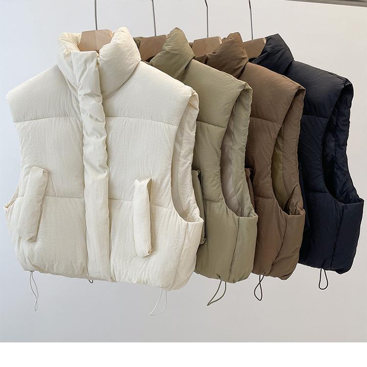 South Korea Dongdaemun autumn and winter stand-up collar cotton-padded vest women's short outer wear loose casual vest vest vest