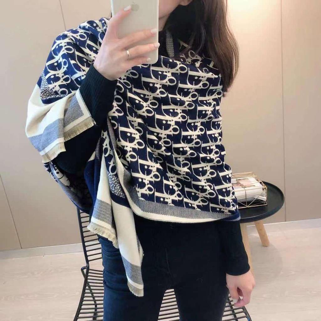 Women's Cashmere Blend Double-Sided Scarf - Autumn/Winter Warm Shawl, Versatile High-End Fashion