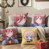 M-Miku Nakano Pillow Case Anti-dustmite Pillowcase Invisible zipper silky Sofa cushion cover
