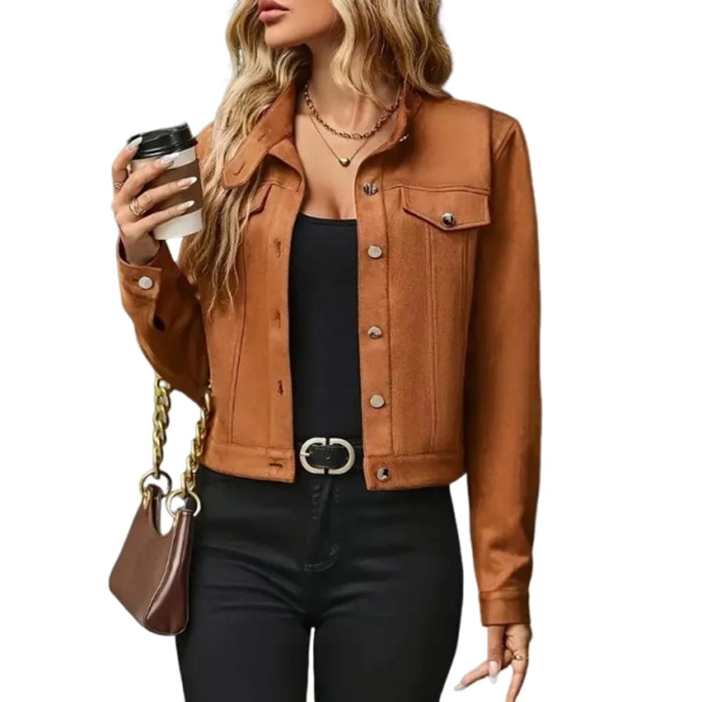 Women's Solid-Color Fashionable Casual Drawstring Waist Long-Sleeve Jacket For Fall/Winter