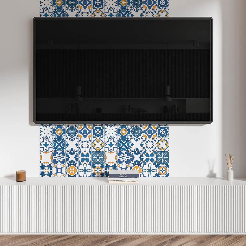 Dekoracyjny Panel Winylowy Samoprzylepny - Do Przedpokoju 100X50 Cm Wzory Mozaikowe W Układzie