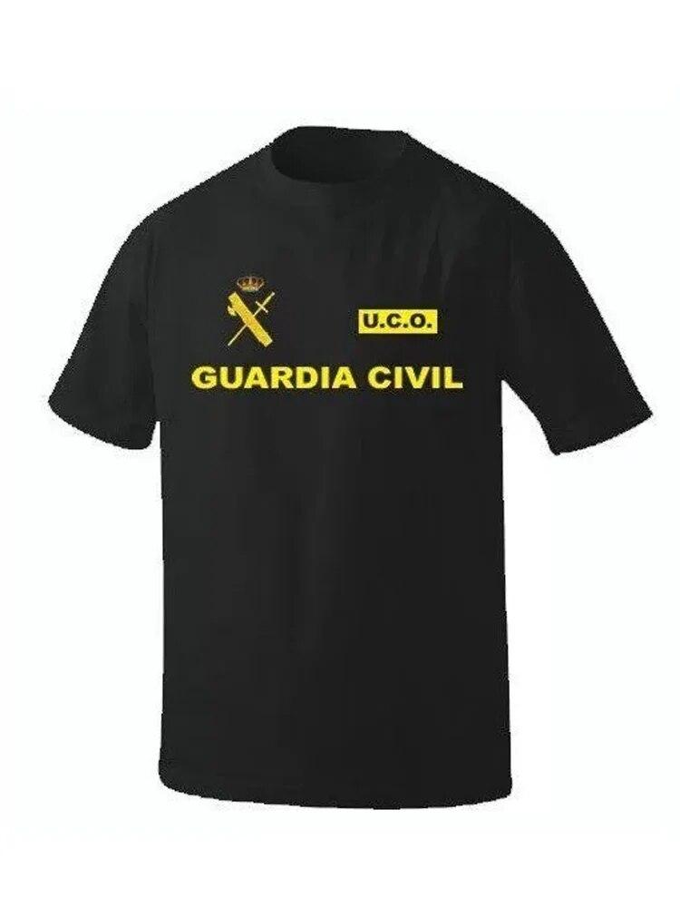 Španělská Civilní garda Ústřední operační jednotka UCO Tričko. Trička s krátkým rukávem 100% bavlna Trička pro volný čas Volné Top Velikost S-3XL Unisex trička