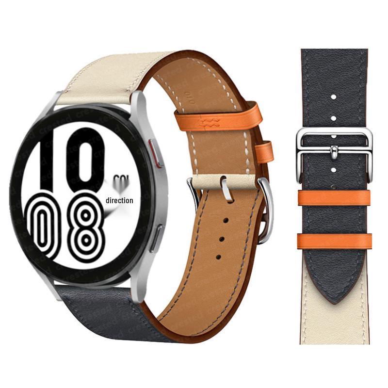 Hermes Leather Strap for 20/22mm Huawei GT, Samsung Galaxy, Garmin Venu