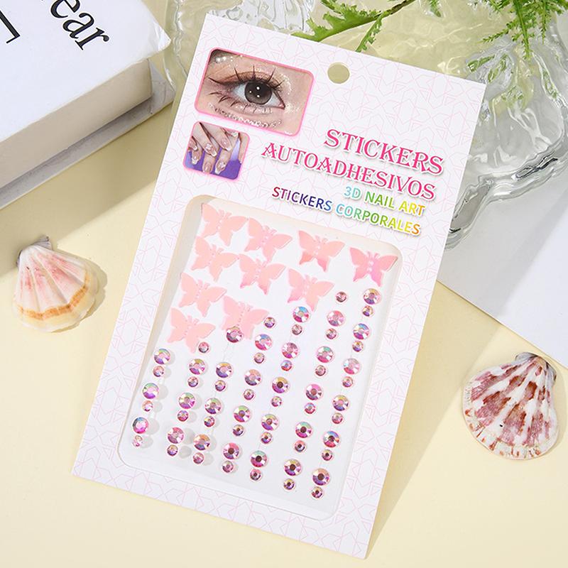 Colorful Butterfly Shell Face Decoration Diamond Sticker Nail Drill Gemstone Stickers Stage Eye Drill Stickers Pearl Sticke
