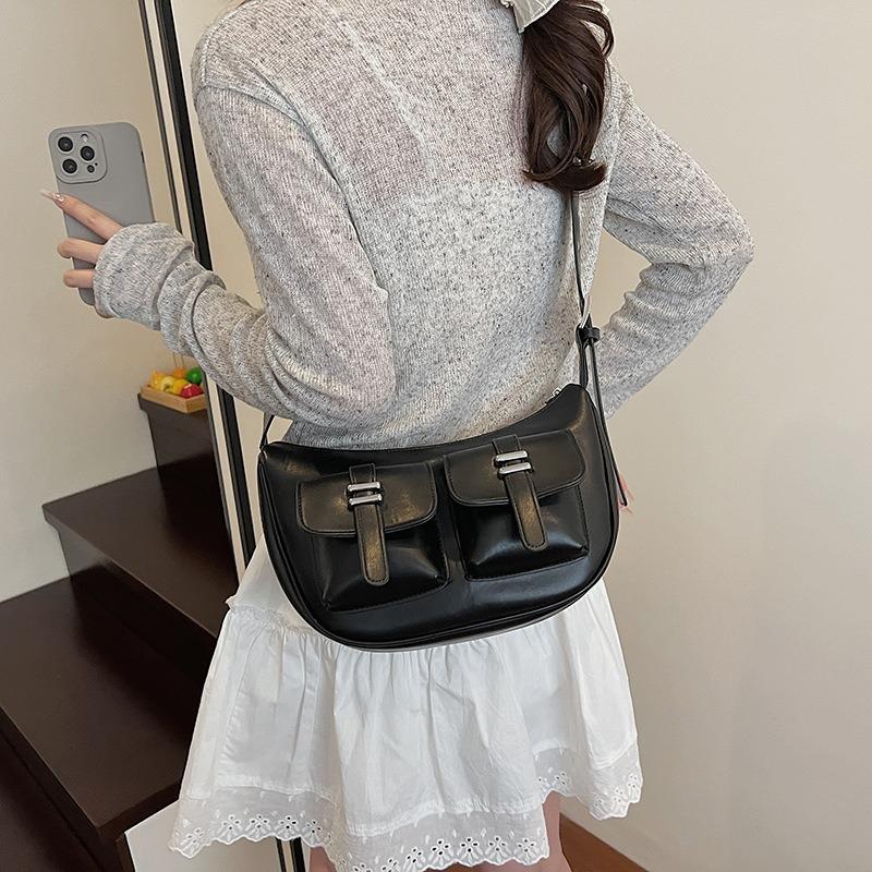 New niche casual crescent bag multi-pocket locomotive bag large capacity shoulder messenger tote bag