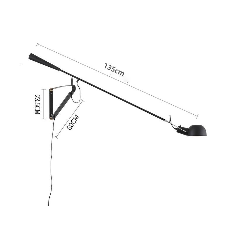 Italian Flos 265 Mid-Century Industrial Swing Arm Wall Lamp - Minimalist Design for Living Room or Reading Nook