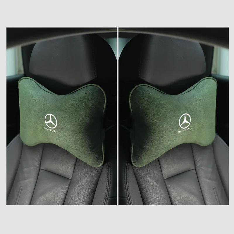 Car Safety Headrest Neck Pillow Accessories For Mercedes Benz W205 W204 W203 W212 GLC CLA GLA AMG C180 C200 C300 C63 Coupe C43