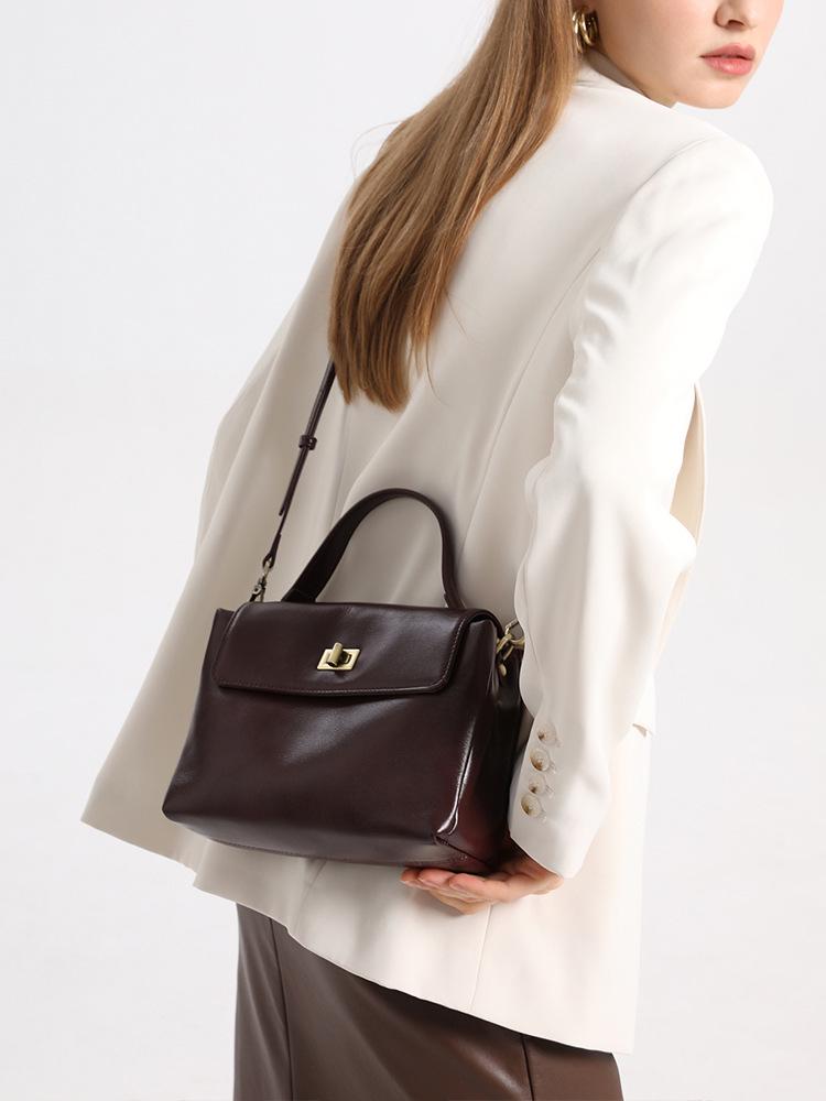 Bolso Bandolera de Piel Genuina para Mujer: Versátil, Retro, Un Hombro, Sensación de Lujo Ligero.