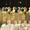 Hot Selling 50pcs 12 Inch Latex Balloons Black and White and Metallic Gold Balloons with Gold Sequin Balloons for Birthday Party