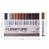 12pcs/set Waterproof Wood Furniture Repair Pen Smooth Color Touch-Up Wood Grain Touch-Up Pen Exposed White Edge Scratches Chips