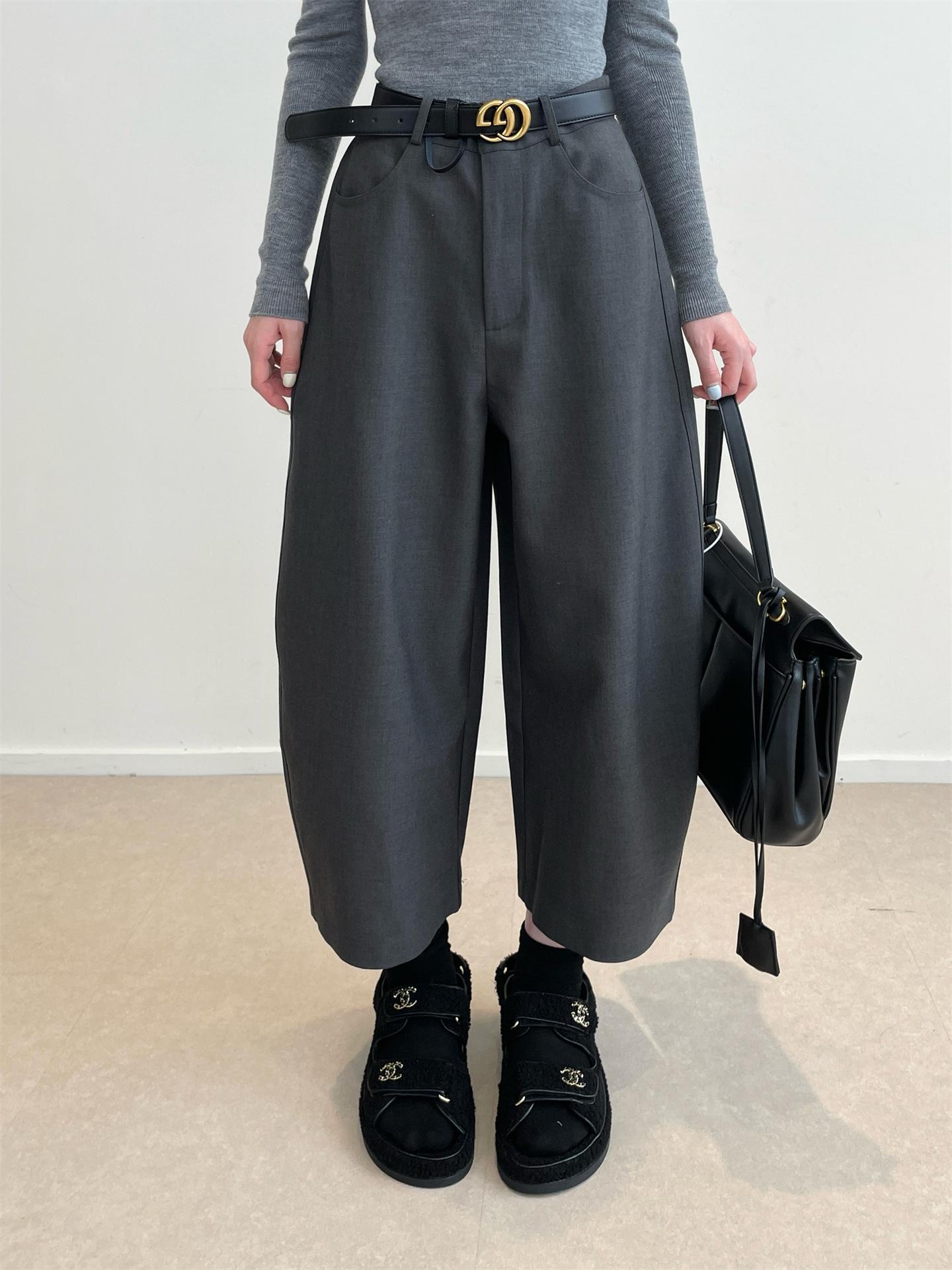 

Осенняя мода Нань Юй: Женские брюки с высокой талией, драпированные дугой сабли, длиной до щиколотки M (115-125 lbs approx.)