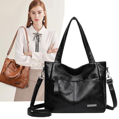 Borsa Tote da Donna Grande Capacità Monocolore Borsa a Spalla Borsa Sottospalla in Morbida Pelle