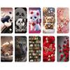 Handmade PU Leather Flip Case for Honor X6a Anti-Slip Shockproof Cover with Wrist Strap & Heart/Rose Cat Designs