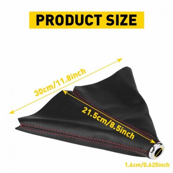 Shift Knob Shifter Boot Cover Universal Gear Suede Black Red Stitch For Honda