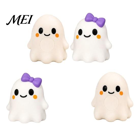 TPR Stress Ball Halloween Bow Ghost Squeeze Toy, Relief Cartoon Sensory Toys Soft Stretchy Party Favors for Adults Kids