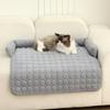 Pet Sofa Cushion with Bolster for Dogs Cats - All Cozy Pet Bed, Embroidery Plaid Design