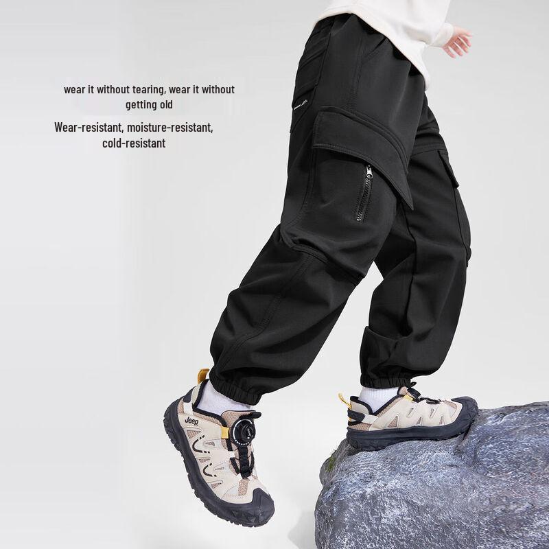 ZuoXi Boys Winter Fleece-Lined Cargo Pants 120